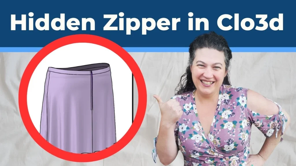 Zipper set behind the fabric in CLO3D