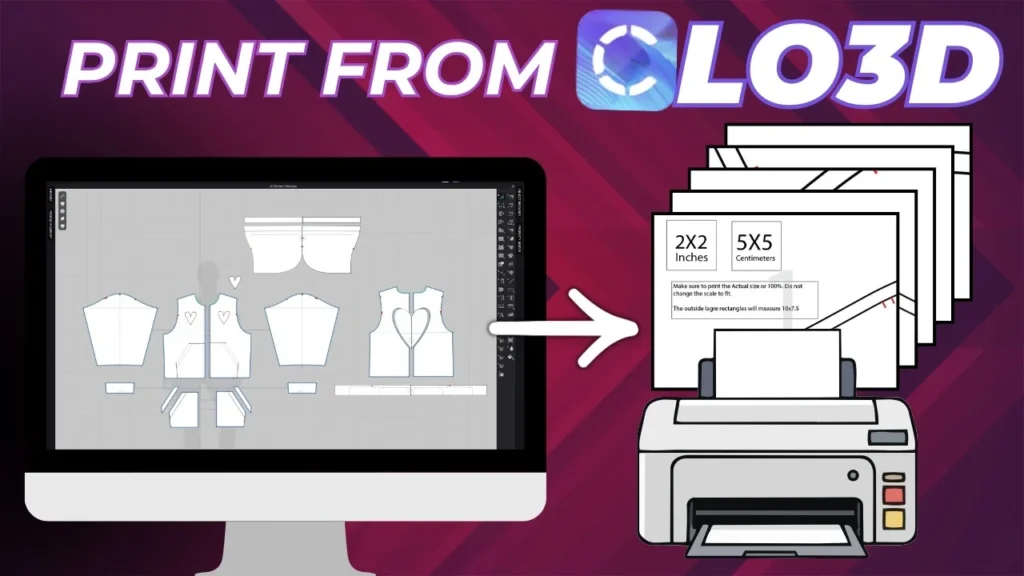 Printing and projecting CLO3D patterns for real garments